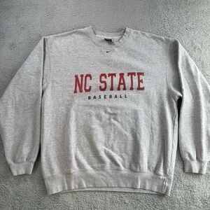 NC State Wolfpack Sweatshirt Mens XXL Grey Nike Pullover Center‎ Swoosh Crewneck